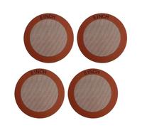 Revêtement de four en silicone avec renfort en fibre de verre, parfait pour les friteuses à air, tapis de forme ronde pour griller, tapis de cuisson en élastomère de qualité alimentaire