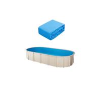 Revêtement de Piscine Ovale 730x375x147 cm Doublure Chevauchement Vinyle Calibre Résiste à l'Usure