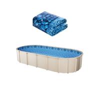 Revêtement de Piscine Ovale pour Piscines Hors Sol à Parois Hauteur 137 cm 732x366x147 cm Résiste à l'Usure Rétention d'Eau