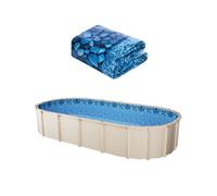 VEVOR Revêtement de Piscine Ovale, 732x366x147 cm, Doublure Style Chevauchement Durable Vinyle Calibre Standard, Résiste à l'Usure, Rétention d'Eau, pour Piscines Hors Sol à Parois Hauteur 137 cm