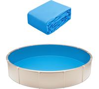 VEVOR Revêtement de Piscine Ronde, 350x120 cm, Doublure Style Unibead en Vinyle Calibre Standard, Résiste à l'Usure, Rétention d'Eau, pour Piscines Hors Sol à Parois de Hauteur 120 cm, Couleur Unie
