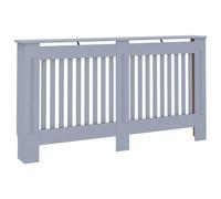 Revêtement de radiateur en MDF anthracite 152 x 19 x 81,5 cm avec design à lattes, couverture pratique pour salon, radiateur plat et sèche-serviettes, montage facile, espace de rangement