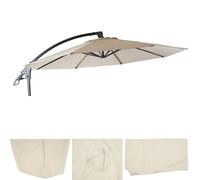 Revêtement De Rechange Pour Deluxe Parasol Hwc-D14, Revêtement De Parasol Ronde Ø 3m Crème Sans Flap Gris