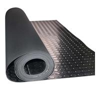 Revêtement de Sol en Caoutchouc pour Garage Tapis de Sol de Garage en Caoutchouc PVC, Plaque Ronde gaufrée, Noir, Gris Clair, Plusieurs Tailles, 3mm(6ft x 18ft/1.83m x 5.48m)