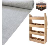 Revêtement de sol en moquette gris argenté de 11 m² et étagères en contreplaqué – Aménagement intérieur pour Citroën Berlingo Maxi Van : 14 compartiments sur 3 niveaux