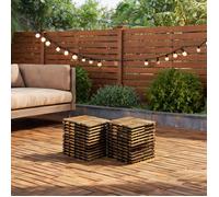 Revêtement de sol extérieur clipsable en acacia jaune doux, 22 dalles 30 x 30 cm, motif damier