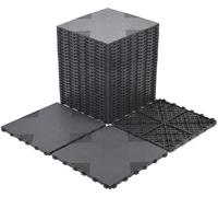 Revêtement de sol pour garage, type lames clipsables, 40x40 cm, 30 pièces, en polypropylène (PP), de couleur grise