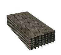 WOLTU WPC Dalle de sol Revêtement Carrelage 30x60cm pour jardin terrasse système plug-in pour fixation, Café 6 pièce / 1 m²