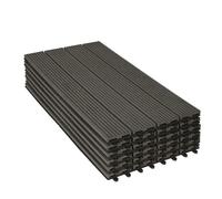 WOLTU 6 × WPC Dalle de sol Revêtement Carrelage, 30×60cm/Pièce,Gris | en Composite Bois-Plastique, pour Jardin, Terrasse, avec Système d'Encliquetage pour Fixation(6 pièces / 1 m²)