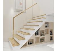 Revêtement d'escalier 'Bunschoten' lot de 8 avec protection des bords PVC 120 x 32 x 4,6 cm aspect chêne