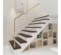 Revêtement d'escalier 'Bunschoten' set de 2 avec protection des bords PVC 120 x 32 x 4,6 cm Ton bois foncé