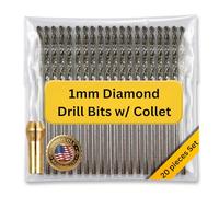 Revêtement diamant 1 mm Foret hélicoïdal Lot de 20 morceaux Bijoux en verre de mer coquillages/pierres précieuses kit de 20 pièces Lot