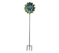 Revêtement en Poudre de Bronze Solaire, économie d'énergie LED Paon Vent Spinner pour Cour et Jardin
