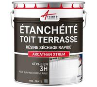 Revêtement Étanchéité Coloré - Résine étanche Terrasse et Toit Plat - Séchage 3H pour application en toute saison - ARCATHAN XTREM RAL 7001 Gris Foncé 17 Kg (jusqu'a 11m² pour 2 couches)