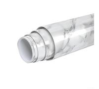 Revêtement PVC Imperméable Effet Marbre Revêtement PVC Imperméable | Effet marbre gris, 40x300cm (1.2㎡), imperméable, anti-huile, pour facile à nettoyer, pour idéal comptoir