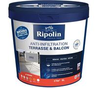 Ripolin - Revêtement 3 en 1 Terrasse et Balcon - Anti-infiltrations - Gris - 5 L