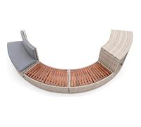 Revêtement Spa Hydromassage K2O Half Surround 180 289x45x56cm Set Semi-Circulaire 4 pièces Marchepieds, Banc et Rangement