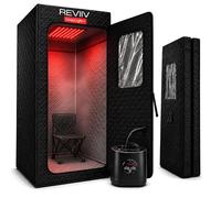 REVIIV DeepLight+ Boîte de sauna infrarouge pour la maison avec thérapie à la lumière rouge 660 nm et 850 nm, pliable et portable, cuiseur vapeur 1500 W + chaise, 180,3 cm de haut (convient à 1,8 m