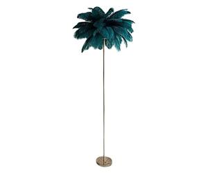 REVIOX Lampadaire Palmier, éLéGant Lampadaire Plume D'Autruche Naturelle, Lampe De Chevet Chambre Princesse Romantique, éClairage DéCoratif (Vert,63inX23.6in)