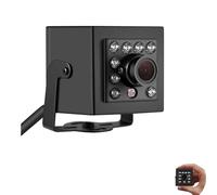 REVODATA HD 5MP Petite Caméra IP POE, Invisible 10pcs LED Infrarouge 940nm 10m Night Vision Indoor sécurité Mini Caméra, 3.6mm Lens 75° P2P H.265 Mouvement détection (I708-P-HS)