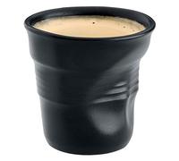 Revol RV001640 Tasse Espresso froissé Porcelaine, Noir, 6.5 x 6.5 x 6 cm