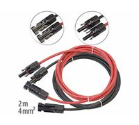 Revolt 2 câbles de rallonge 4 mm² avec connecteur compatible avec MC4 - 2 m