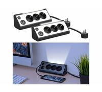 Revolt 2 multiprises d'angle 3 prises avec 2 ports USB et veilleuse LED
