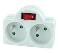 Revolt : Adaptateur secteur avec 2 prises 230 V et interrupteur G
