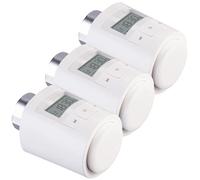 revolt Thermostat de radiateur : lot de 3 thermostats de radiateur universels programmables, écran (thermostat de radiateur numérique, thermostat de vanne de chauffage)
