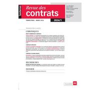 Revue des contrats N°1-2024 - Collectif - Lgdj - broché - Revue