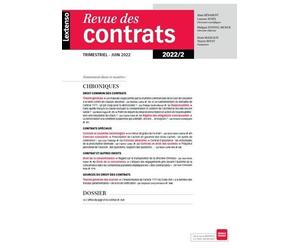 Revue des Contrats N°2-2022 - Collectif - Lgdj - broché - Revue