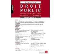 Revue du droit public et de la science politique en France et à l'étranger N°1-2024 - Collectif - Lgdj - broché - Revue