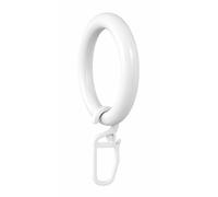 rewagi Lot de 10 à 100 anneaux de rideau avec crochet à clip intégré - Solution 2 en 1 - Diamètre intérieur 41 mm / extérieur 57 mm - Hauteur 78 mm - Blanc/beige/noir