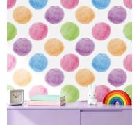 ReWallpaper Papier Adhesif pour Meuble Motif Bleu Rose Point Papier Peint Géométrique Coloré Papier Peint Adhesif Mural Enfant 44,5CM×3M Papier Peint Adhesif Mural Chambre Bébé Blanc Vert