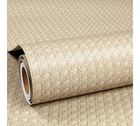 ReWallpaper Papier Adhesif pour Meuble Rotin Papier Peint Effet Cannage Beige pour Chambre Adulte Tete De Lit Film Adhesif Porte Placard Vintage Autocollant Revetement Mural Rotin Effet 40CMx3M