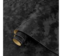 ReWallpaper Papier Peint Mural Velours Noir Film Decoratif Adhesif Meuble Armoire Bijoux 44.5CMx2M Vinyle Adhesif Floqué Vintage Papier Peint Tissus Autocollant Velours Noir Fond d'Écran