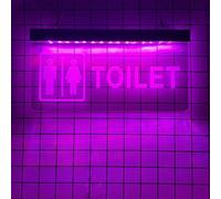 REWIS Enseignes au néon LED pour Toilettes Amusantes, néons à Gravure enfichables personnalisés, pour Bar, Centre Commercial, hôtel, Toilettes, Panneau Lumineux Suspendu au Mur,RGB,40x20cm
