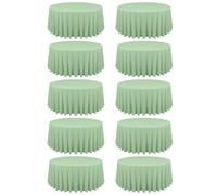 REWOMC Nappe ronde vert sauge de 228,6 cm en polyester, résistante aux taches et aux plis, lavable, pour mariage, banquet, fête