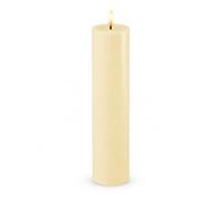 ReWu Deluxe Homeart - Bougie LED d'intérieur avec flamme réaliste sur un miroir en cire véritable - Lumière blanche chaude - Crème - 5 x 15 cm