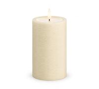 ReWu Deluxe Homeart Bougie LED d'intérieur unique avec flamme réaliste sur un miroir en cire véritable - Fabriquée à la main - Crème - 7,5 x 12,5 cm