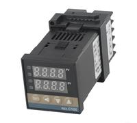REX-C100 Contrôleur de température numérique intelligent avec contrôle PID adaptatif, thermostat d'entrée de type K 0-400 °C pour sortie SSR, régulation industrielle du four et du sèche-linge