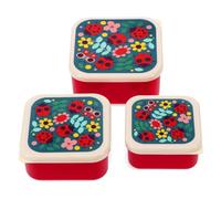 Rex London Lot de 3 boîtes à goûter réutilisables en forme de coccinelle, sans BPA, motif coccinelle