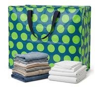Rex London - Sac de rangement géant XXL avec fermeture éclair - Vert on bleu