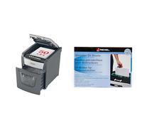 Rexel 2020050X Auto+ 50X - Destructeur de Documents Automatique Coupe Croisée Sécurité P4, Capacité 50 Feuilles, Corbeille 20 litres Amovible & Rexel 12 Feuilles prélubrifiées