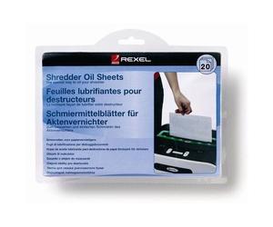 Rexel 2101949 Paquet De 20 Feuilles Pré-Lubrifiées Pour Destructeurs Blanc