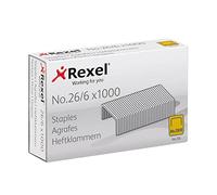 Rexel Agrafes n°56 (26/6) - Agrafes jusqu'à 20 feuilles - Taille standard pour agrafeuses et pinces de bureau - Boîte de 20 x 1000 (20 000) agrafes (2115727)