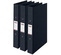 Rexel Choices, 2115729 Lot de 3 classeurs à anneaux A4 Tranche 25 mm Capacité 190 feuilles Noir