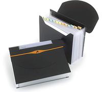 ACCO Rexel Classeur trieur Optima A4 – 13 compartiments – Accordéon extensible – Noir