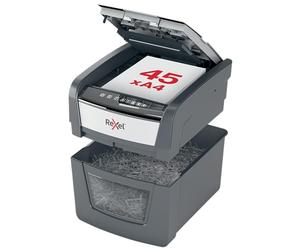 Rexel Optimum 2020045X Destructeur de Documents Automatique, 45 Feuilles, sécurité P-4, Bureau à Domicile, Poubelle Amovible de 20 l, 2020045X