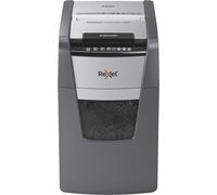 Destructeur Rexel Optimum Auto+ 130X Coupe Croisée 4x28mm (P-4) 130 feuilles, Corbeille 44L, 55dB, Fente 22cm, Agrafes/Trombones, Noir/Argent